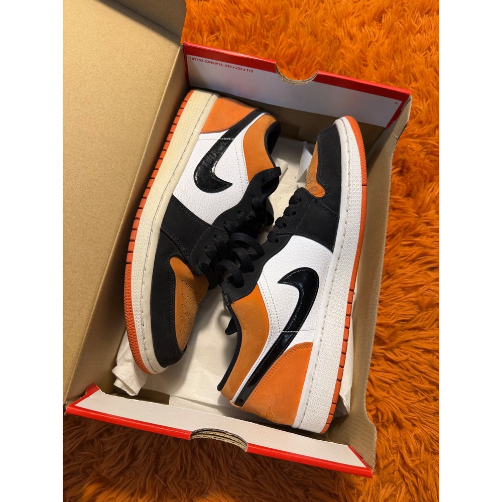 Nike Air Jordan 1 Low Shattered Backboard Starfish Orange Black 553558-128 10.5